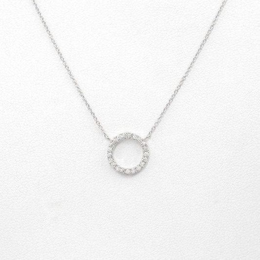 Geometric circular ring with diamond inlay and bangle chain for the collarbone